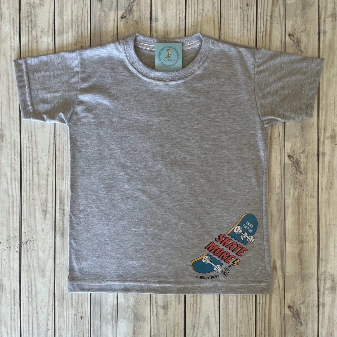 REMERA SKATE CHER GRIS