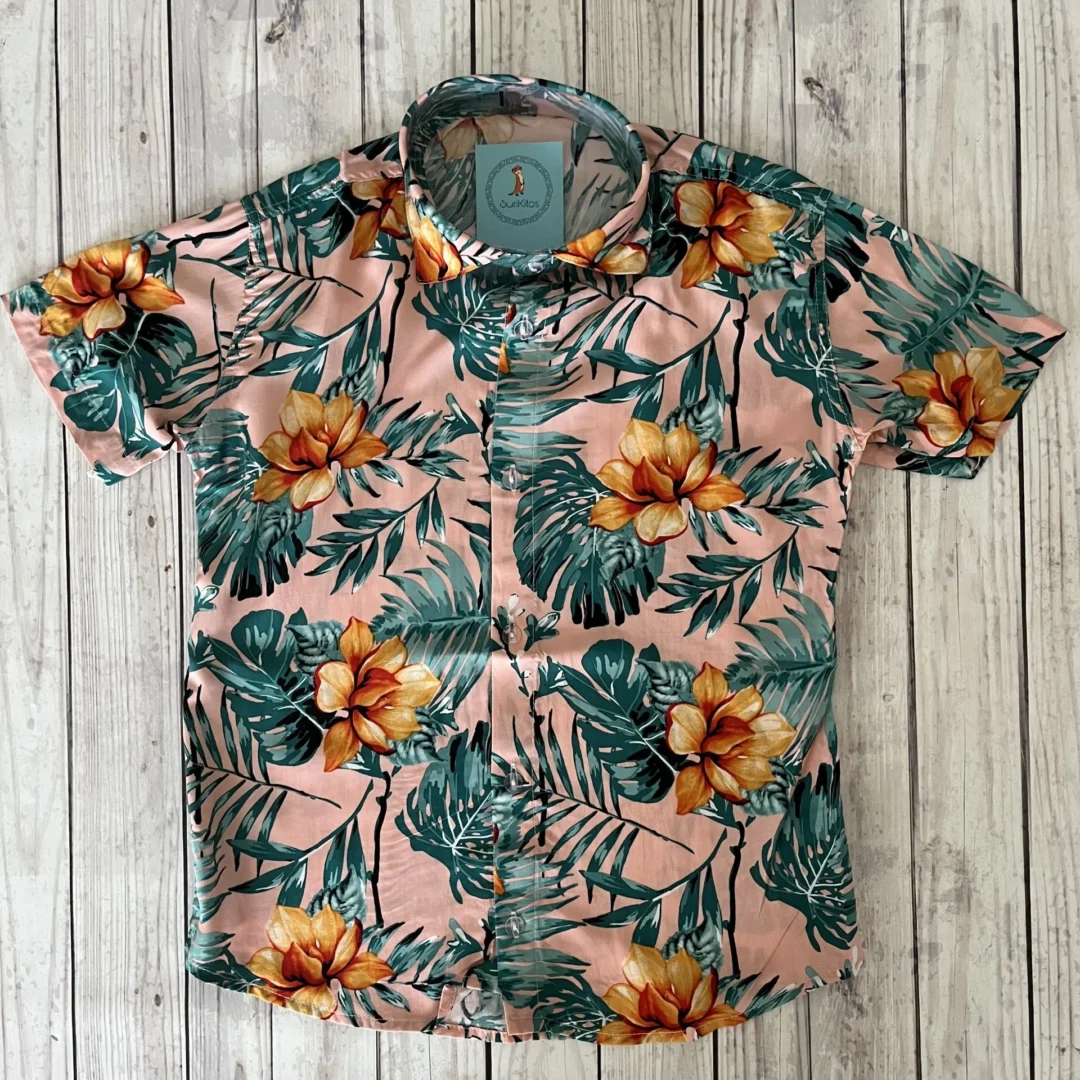 CAMISA HAWAIANA PALMERAS ROSA