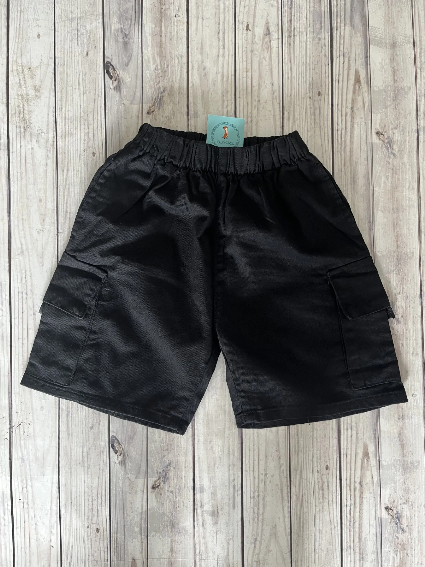 BERMUDA CARGO GABARDINA  OVER NEGRO