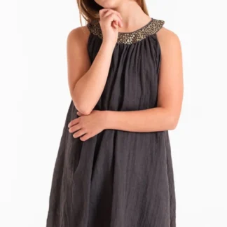 VESTIDO RAPSODIA GRIS TOPO . LINEA IMPORTADA