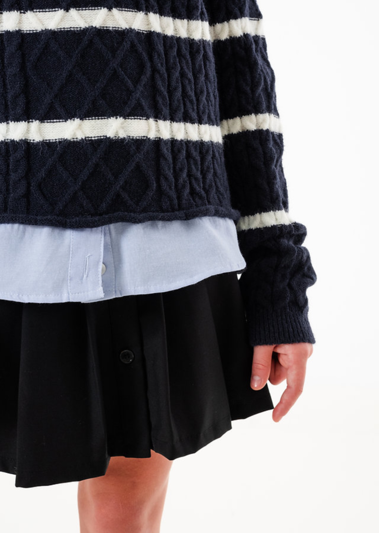 SWEATER NOVA AZUL c/ CAMISA SUPERPUESTA. LÍNEA IMPORTADA - Imagen 2