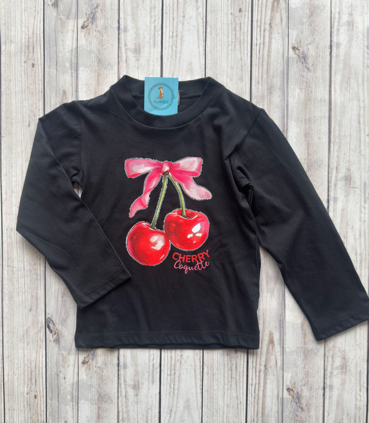 REMERA CHERRY ML NEGRA