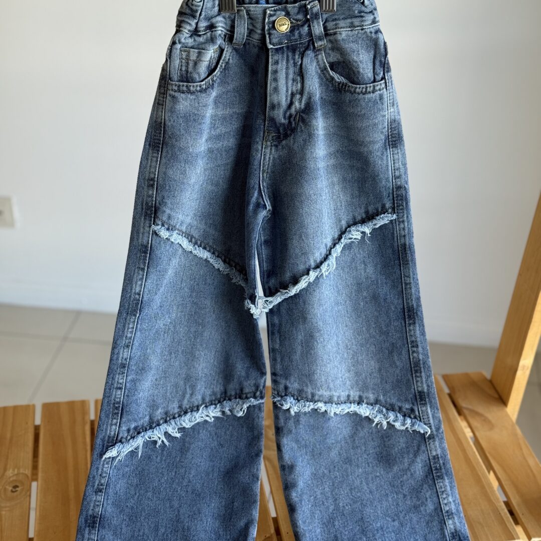 JEAN WIDE LEG RECORTES BLUE