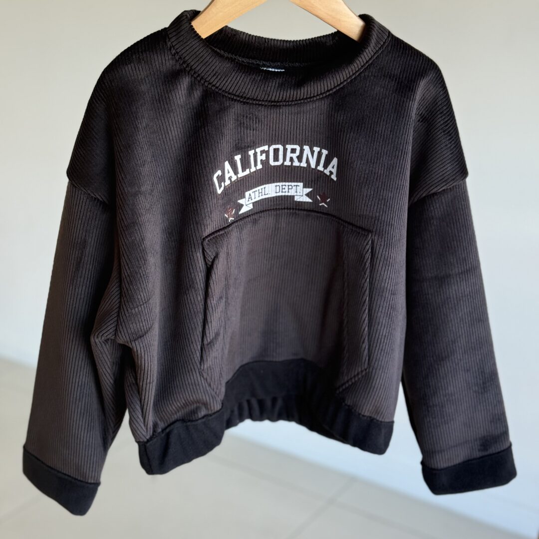BUZO CALIFORNIA CORDEROY NEGRO C/ CORDERITO