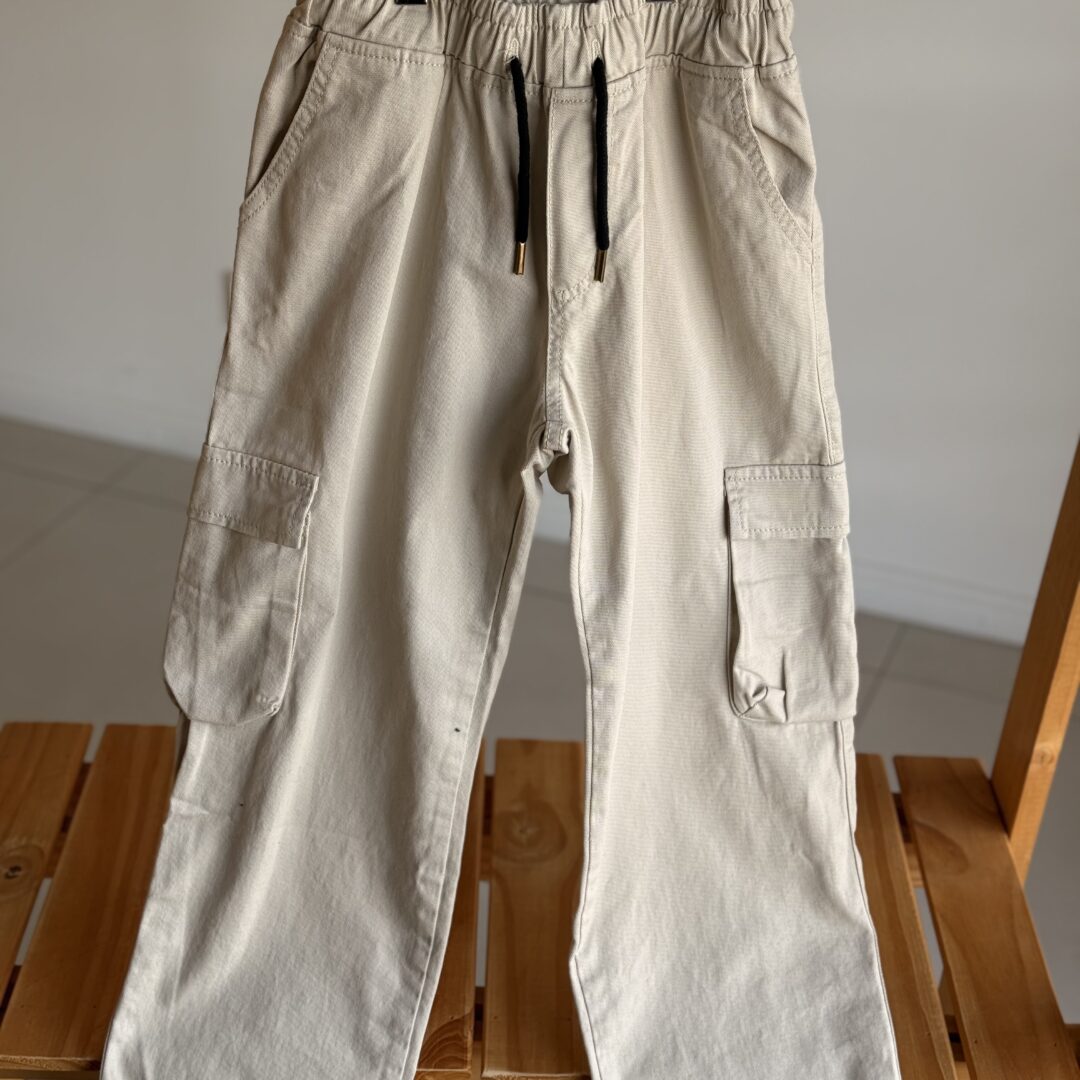 PANTALON BAGGY GABARDINA MARFIL