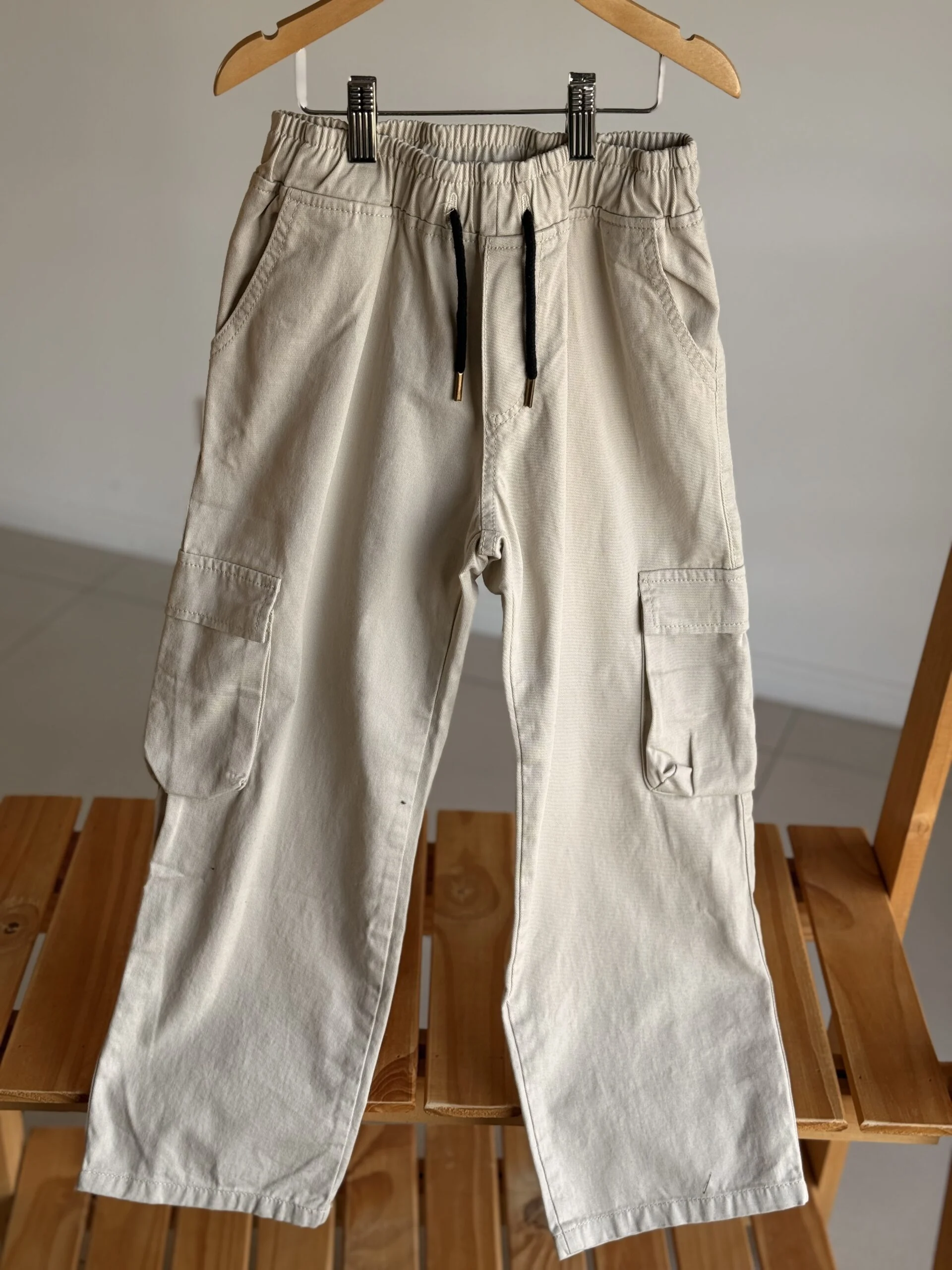 PANTALON BAGGY GABARDINA MARFIL