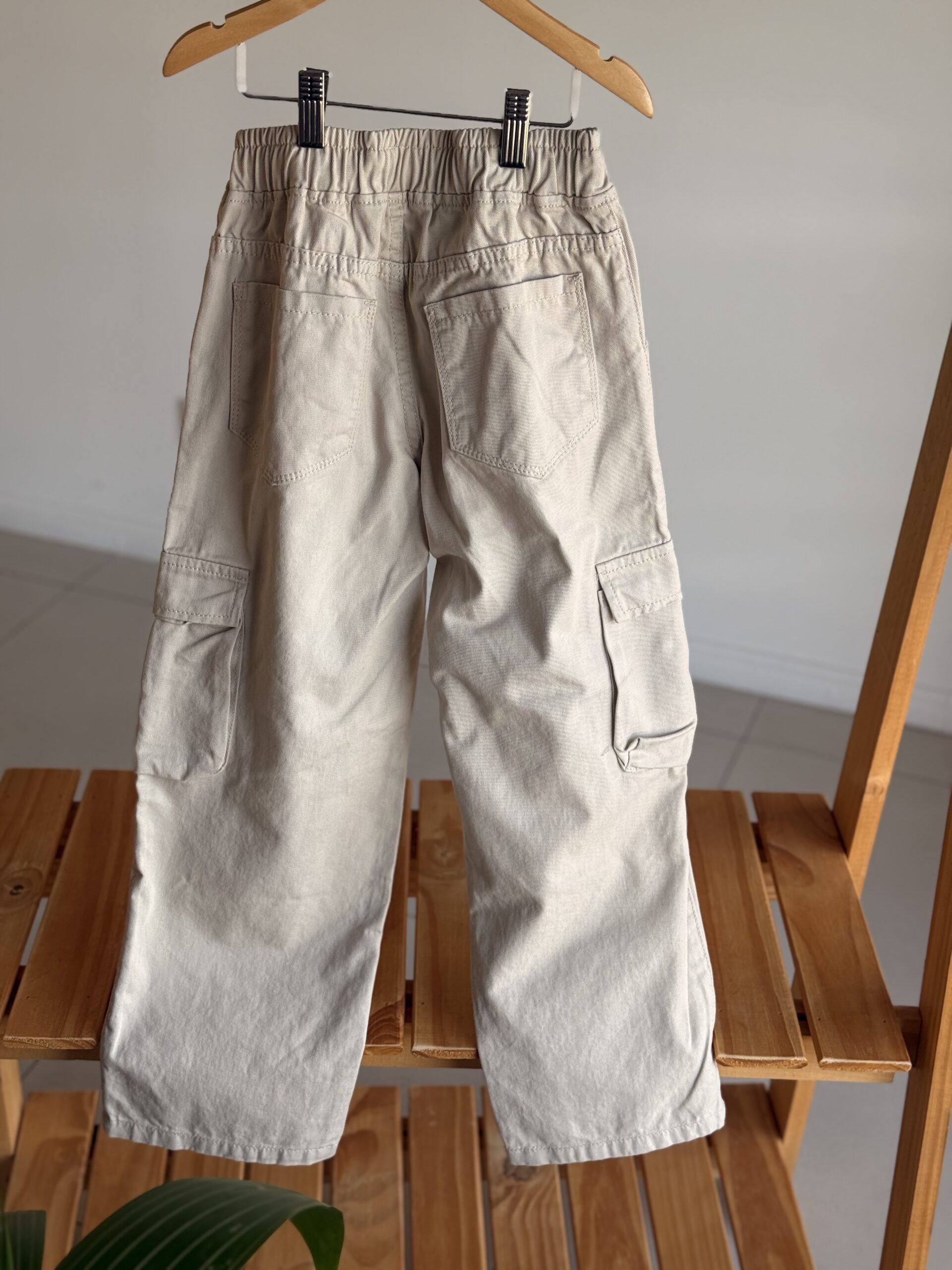 PANTALON BAGGY GABARDINA MARFIL - Imagen 3