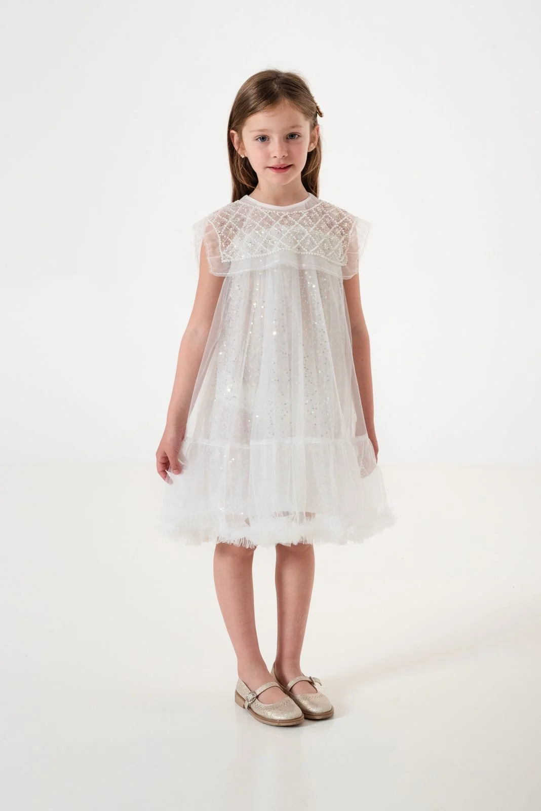VESTIDO LENTEJUELAS FIESTA BLANCO . LINEA IMPORTADA - Imagen 3