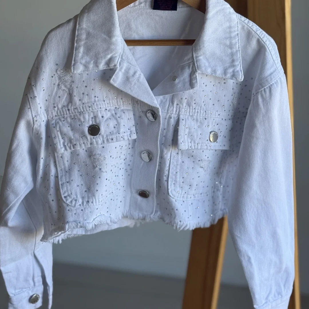CAMPERA JEAN BLANCA C/ strass