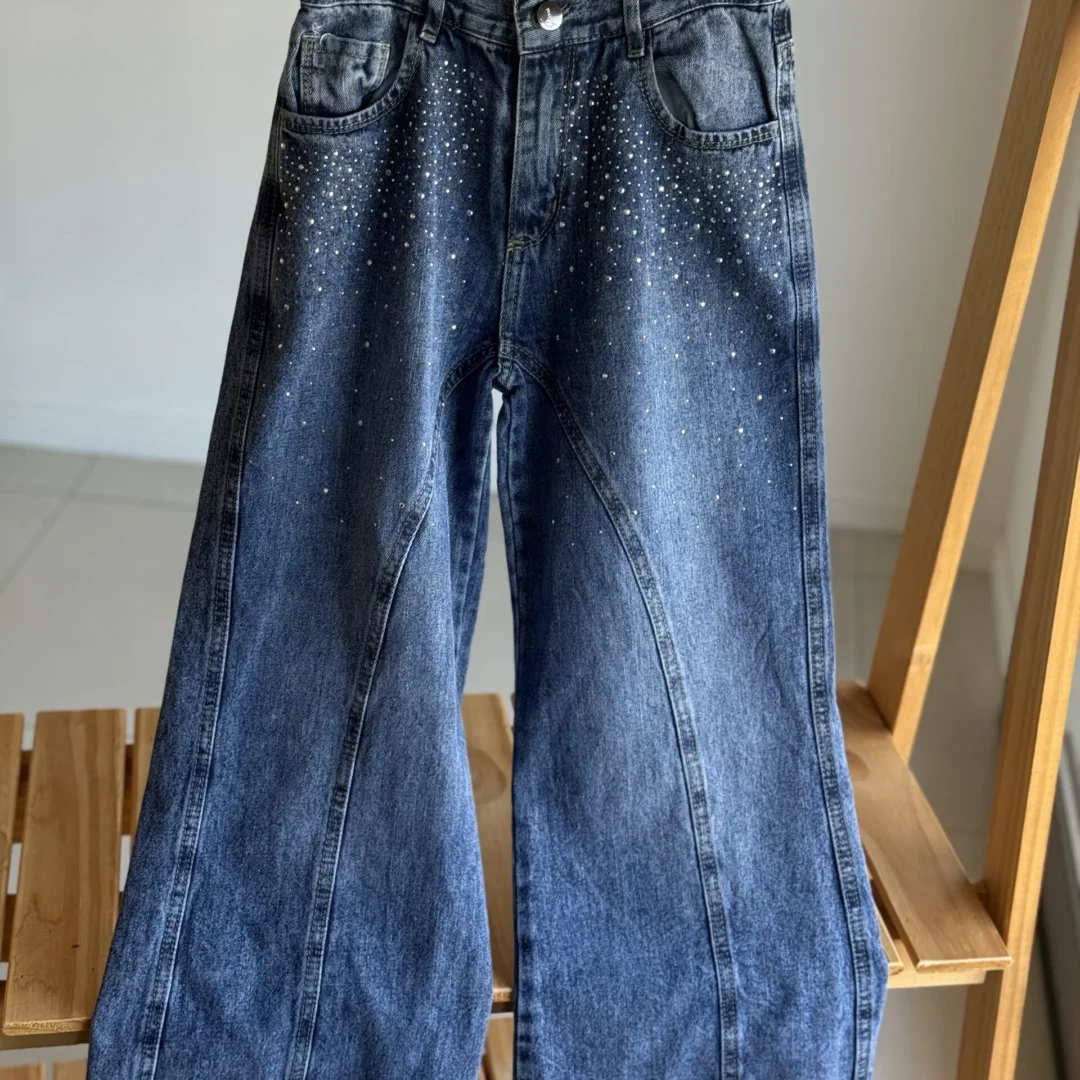 WIDE LEG RECORTE C/ STRASS SARA