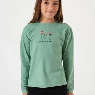REMERA FLOR VERDE . LÍNEA IMPORTADA
