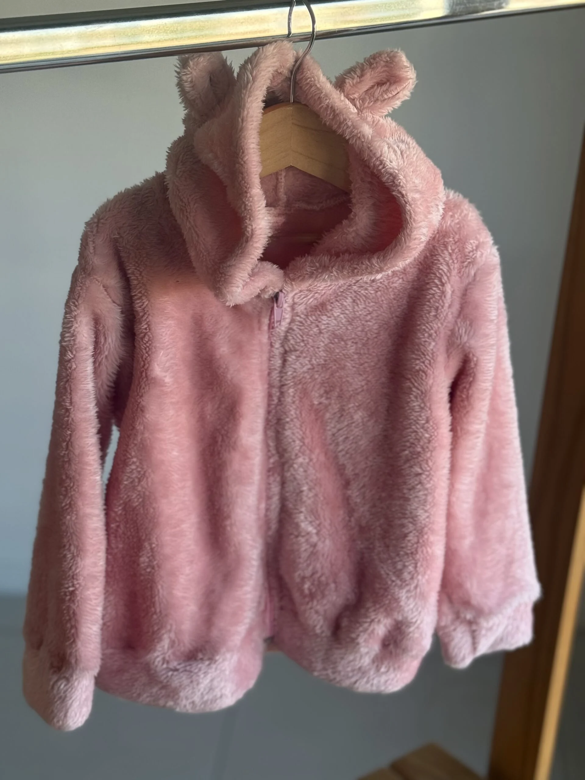 CAMPERA PELUCHE OSITO ROSA