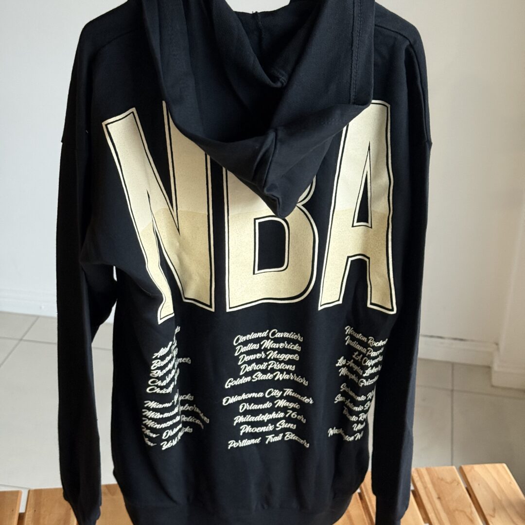 BUZO NBA ALGODON RUSTICO ( sin frisa ) NEGRO