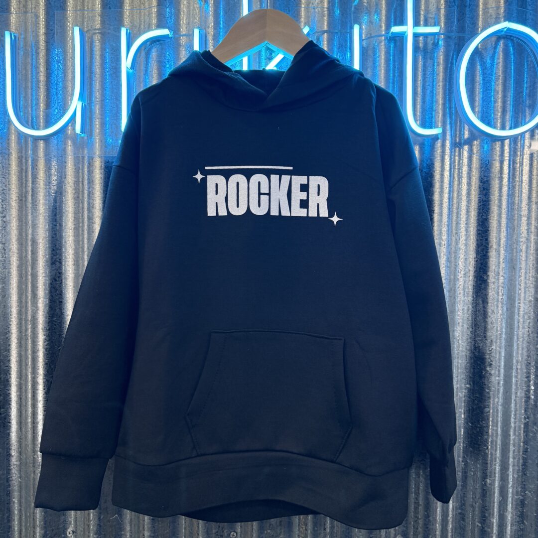 BUZO ROCKER NEGRO UNISEX ( media estacion)