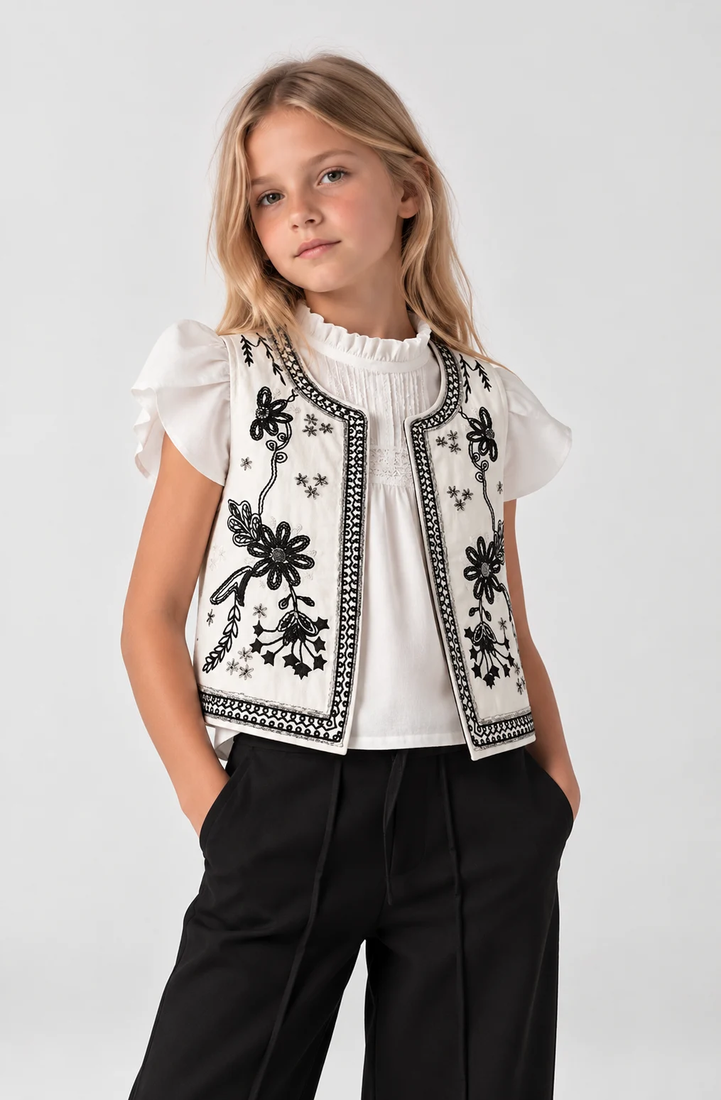 CHALECO BOHO BLANCO . LINEA IMPORTADA - Imagen 4