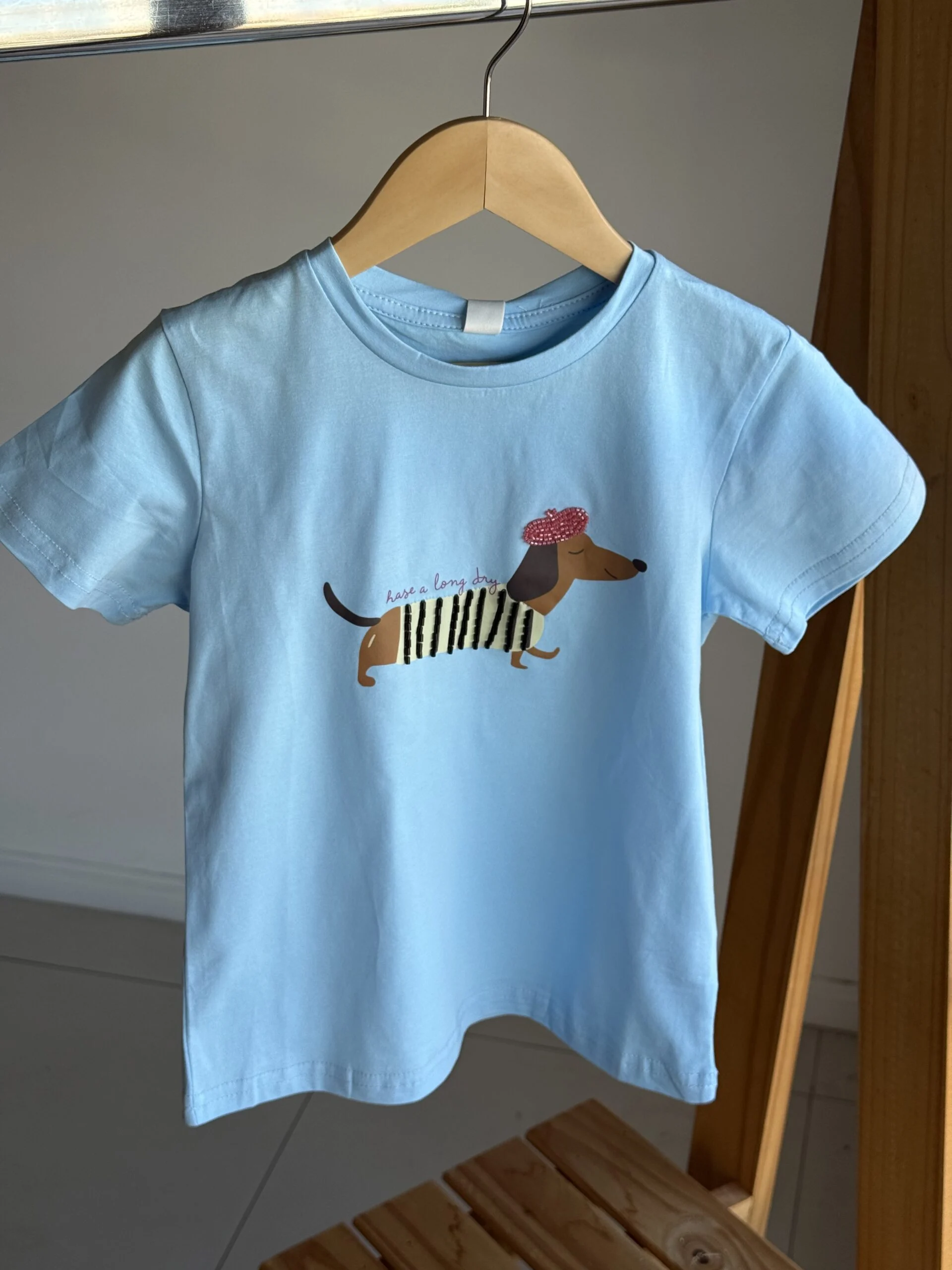 REMERA SALCHICHA CELESTE . LINEA IMPORTADA