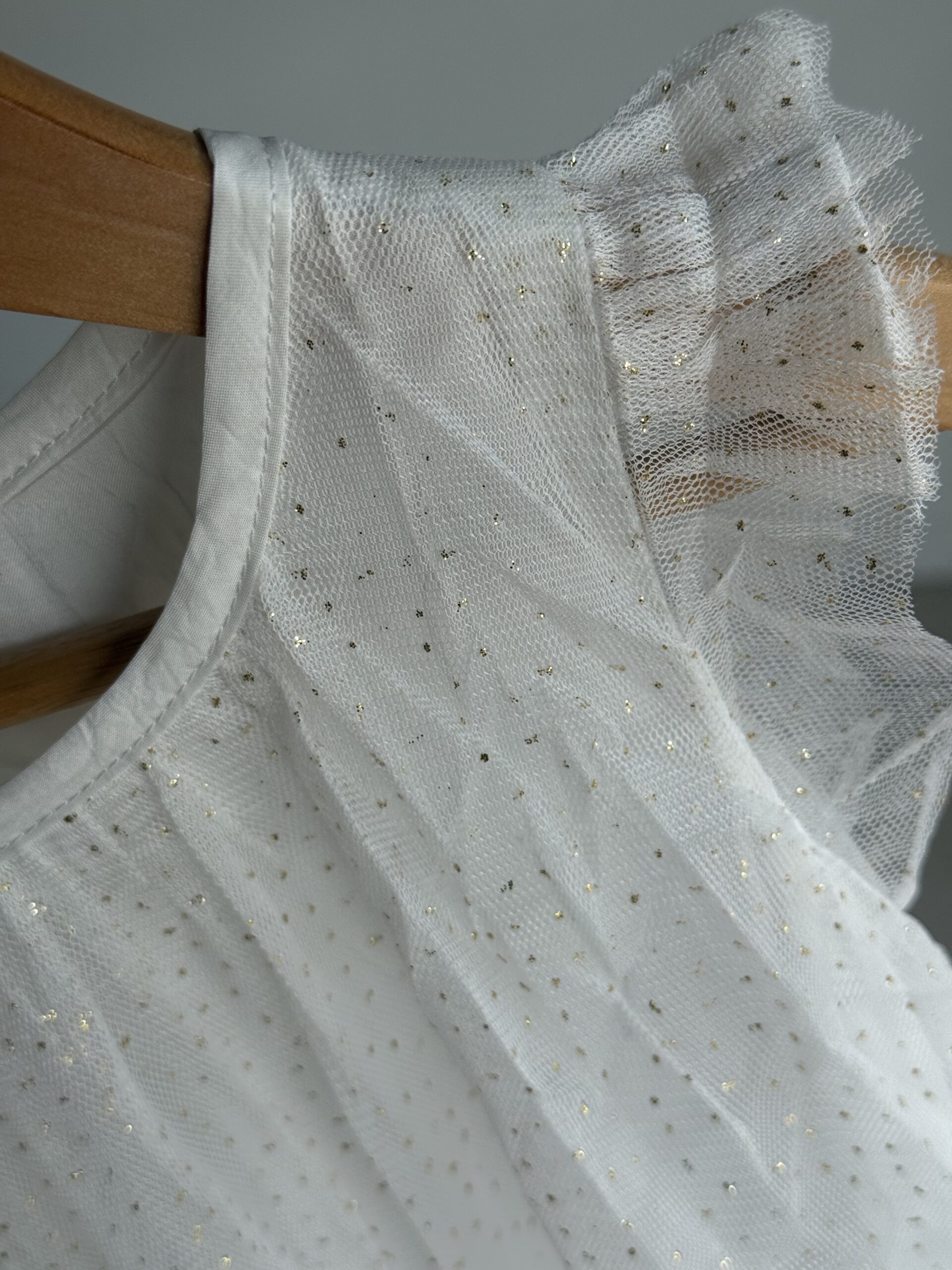 VESTIDO TUL BRILLOS BLANCO. LÍNEA IMPORTADA - Imagen 3