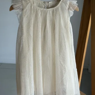 VESTIDO TUL BRILLOS CREMA. LÍNEA IMPORTADA