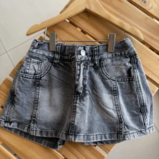 POLLERA SHORT TAJOS DENIM GRIS