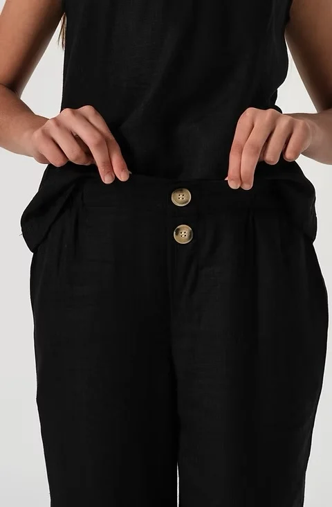 CONJUNTO DE LINO NEGRO (  strass en el cuello). LINEA IMPORTADA - Imagen 3