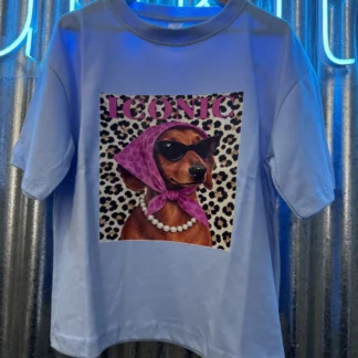 REMERA PERRITO GAFAS CELESTE