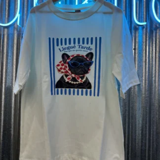 REMERA PERRO GAFAS LLEGUE TARDE