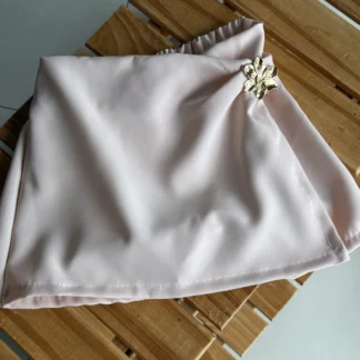POLLERA SHORT SASTRERA ROSA APLIQUE